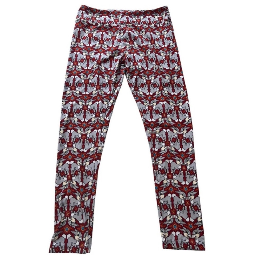 LuLaRoe Disney Thumper Leggings Red Gray Bambi OS